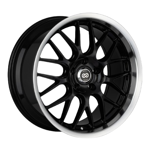 Enkei Lusso 18x7.5 42mm Offset 5x114.3 Bolt Pattern 72.6 Bore Black w/ Machined Lip Wheel