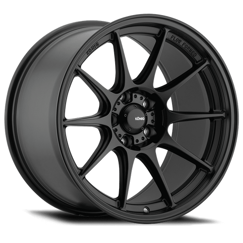 Konig Dekagram 4x100 15x7.5+35 Semi-Matte Black wheel for 2002 Kia RIO