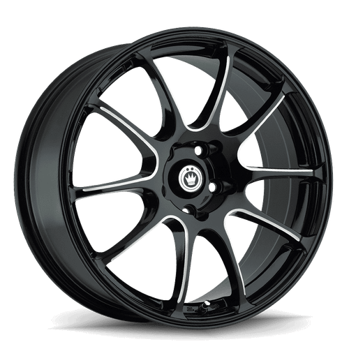Konig Illusion 4x100 15x6.5+38 Black/Ball Cut Machine