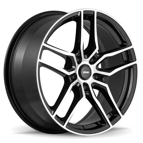 Konig Intention 5x120 16x7.5+35 Gloss Black / Machine Face