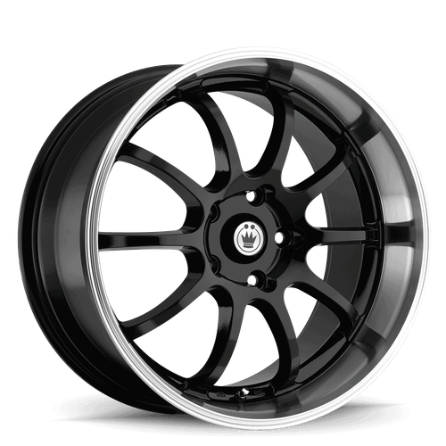 Konig Lightning 4x100 15x7+38 Black/Machine Lip