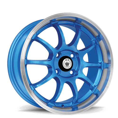 Konig Lightning 4x100 15x7+38 Blue/Machine Lip