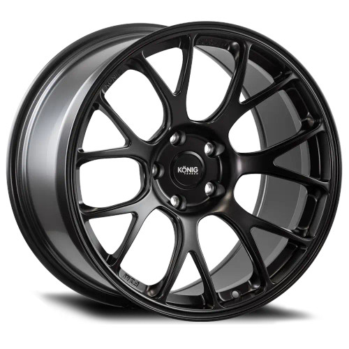 Konig Forged F1M 4X100 17x9+45 Satin Black Knurled Bead