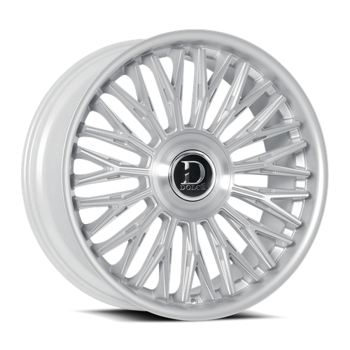 DOLCE LUXURY LUSSO 6x135/6x139.7 24x10 +25 Glossy Silver Brush Face Stainless Lip