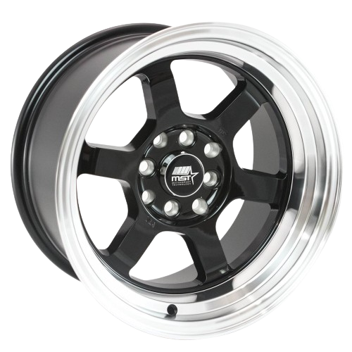 MST Wheels Time Attack 5x114.3 16x8.0 +20 Black w/Machined Lip