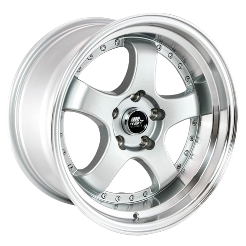 MST Wheels MT07 5x114.3 17x9.0 +20 Silver w/ Machined Lip