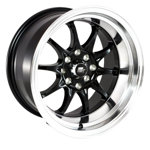 MST Wheels MT11 4x100/4x114.3 16x8.0 +15 Black w/Machine Lip
