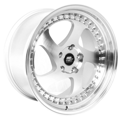 MST Wheels MT15 5x114.3 18x9.5 +35 Silver w/Machined Lip