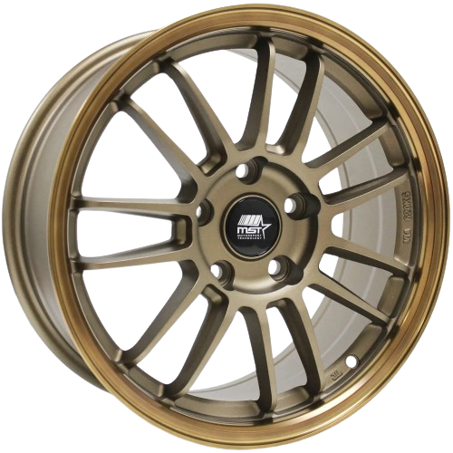 MST Wheels MT45 5X100 18x8.5 +38 Matte Bronze w/Bronze Machined Lip