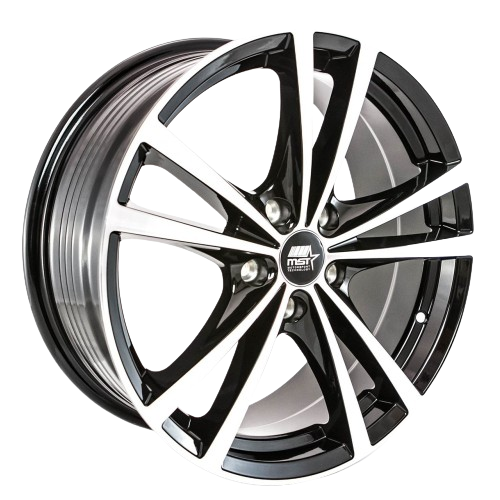 MST Wheels Saber 5x114.3 16x7.0 +45 Glossy Black w/Machined Face