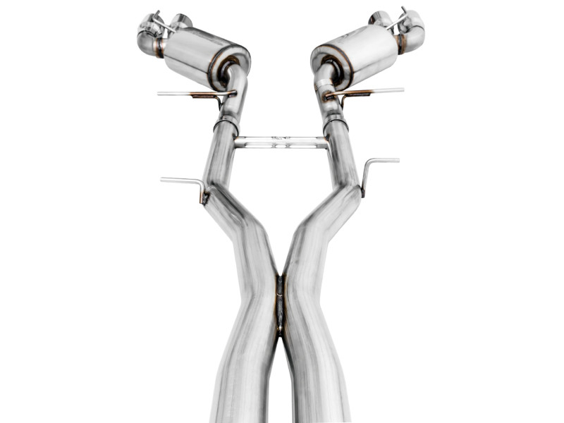 AWE Tuning Touring Edition cat-back exhaust with quad chrome silver tips for Camaro SS