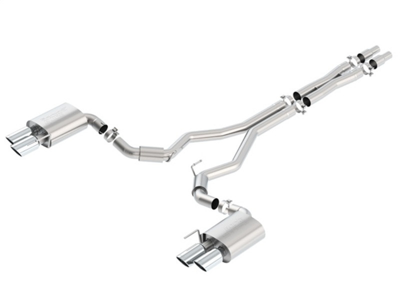 Borla S-Type cat-back exhaust polished tips for 2018 Ford Mustang GT 5.0L