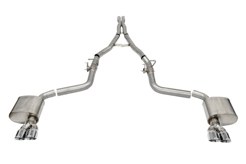 Corsa 21070 Challenger SRT Hellcat Redeye valved cat-back dual rear exit polished tips
