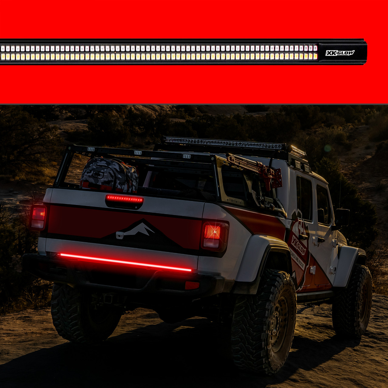 60 Inch Truck Tailgate LED Light Bar - Brake Reverse Turn Signal Strip - RIDROID KCD-3R-60 - View #3