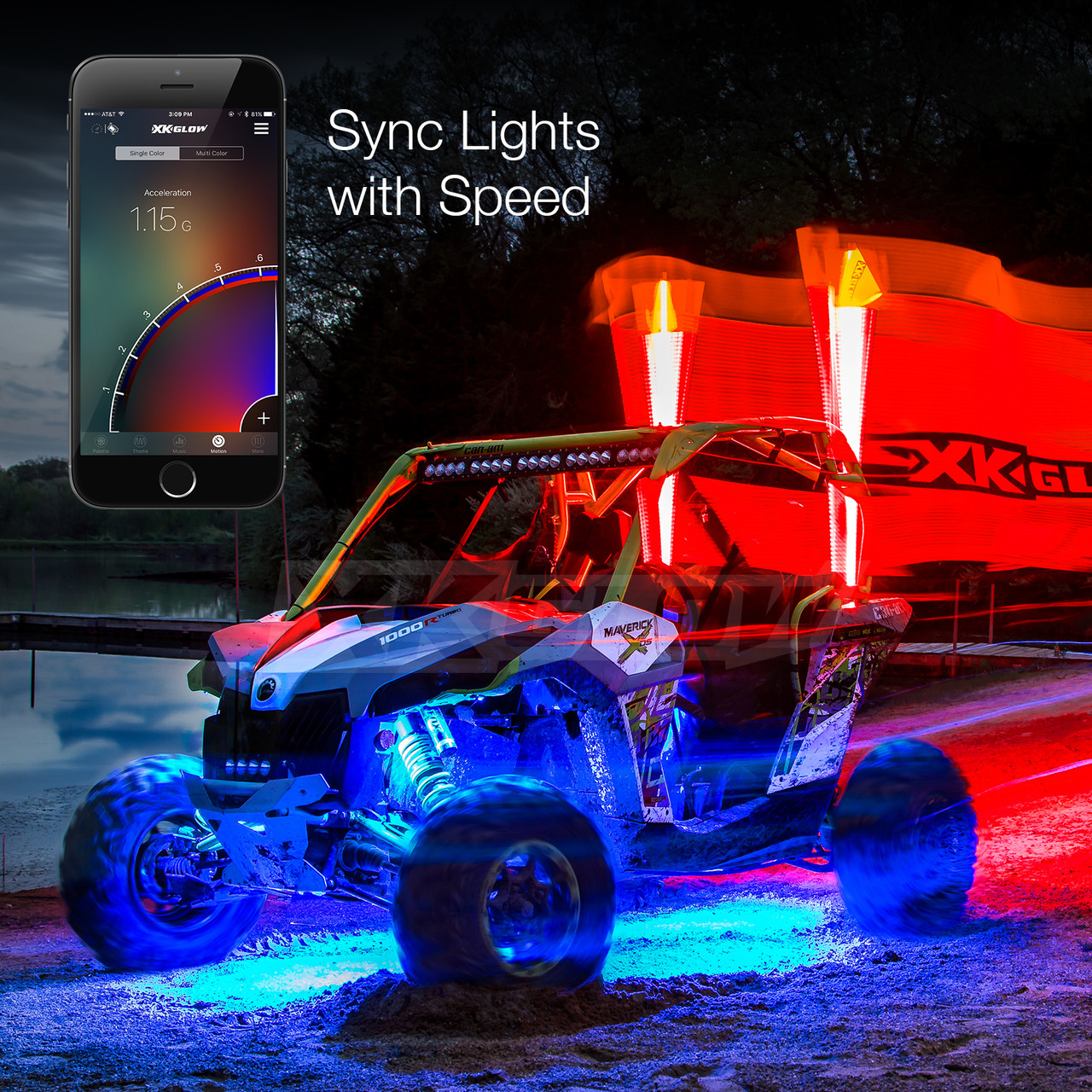 Side by Side UTV Accent Light Kits with Smartphone App from XKGLOW