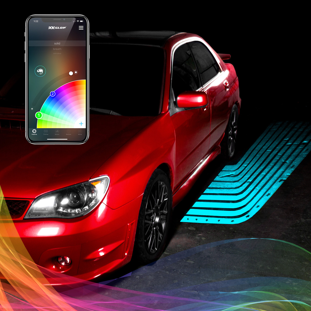 Smartphone App LED Ground Graphics Kits from XKGLOW