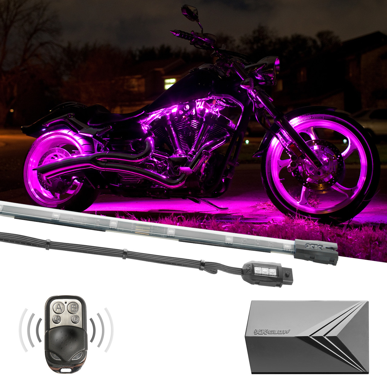 ハーレーダビットソン　XKGLOW ストロボ　熊本　LEDライト Multi-Color Motorcycle LED Accent Lights 8 Piece Kit from XKGLOW