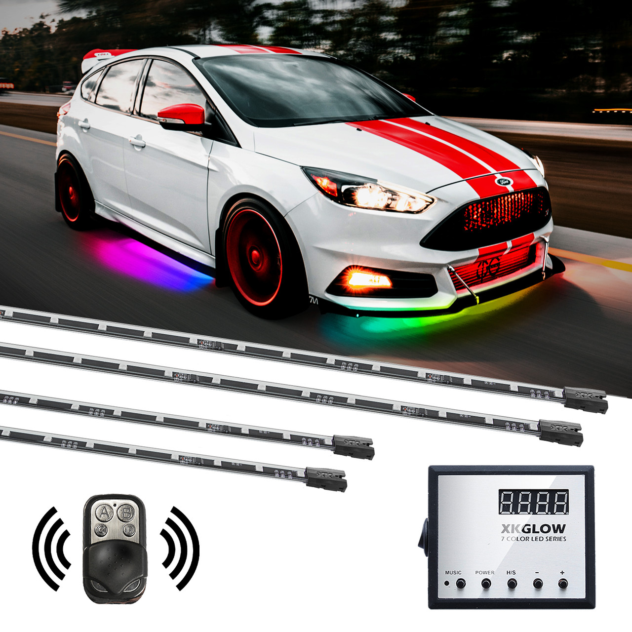 LED Undercar Lighting Kit リモコン付 Underglow LED Accent Light Kits from XKGLOW