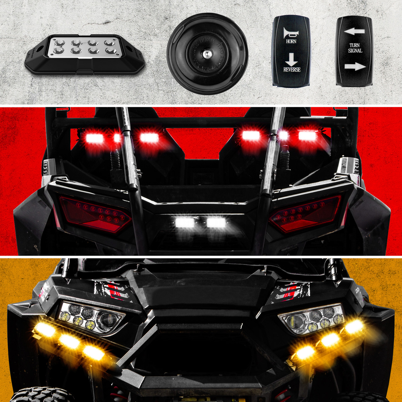 UTV Turn Signal Brake DOT Road Legal Light + Horn Kit