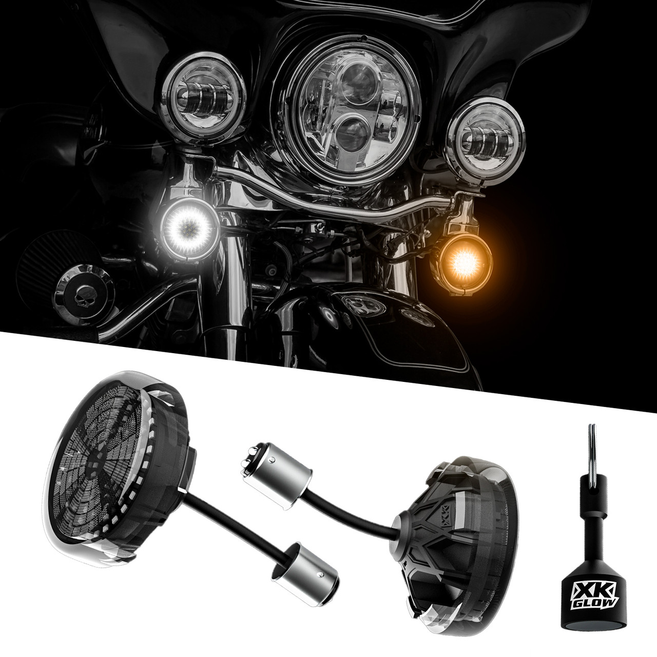 Motorcycle Rear LED Turn Signal Kit from XKGLOW