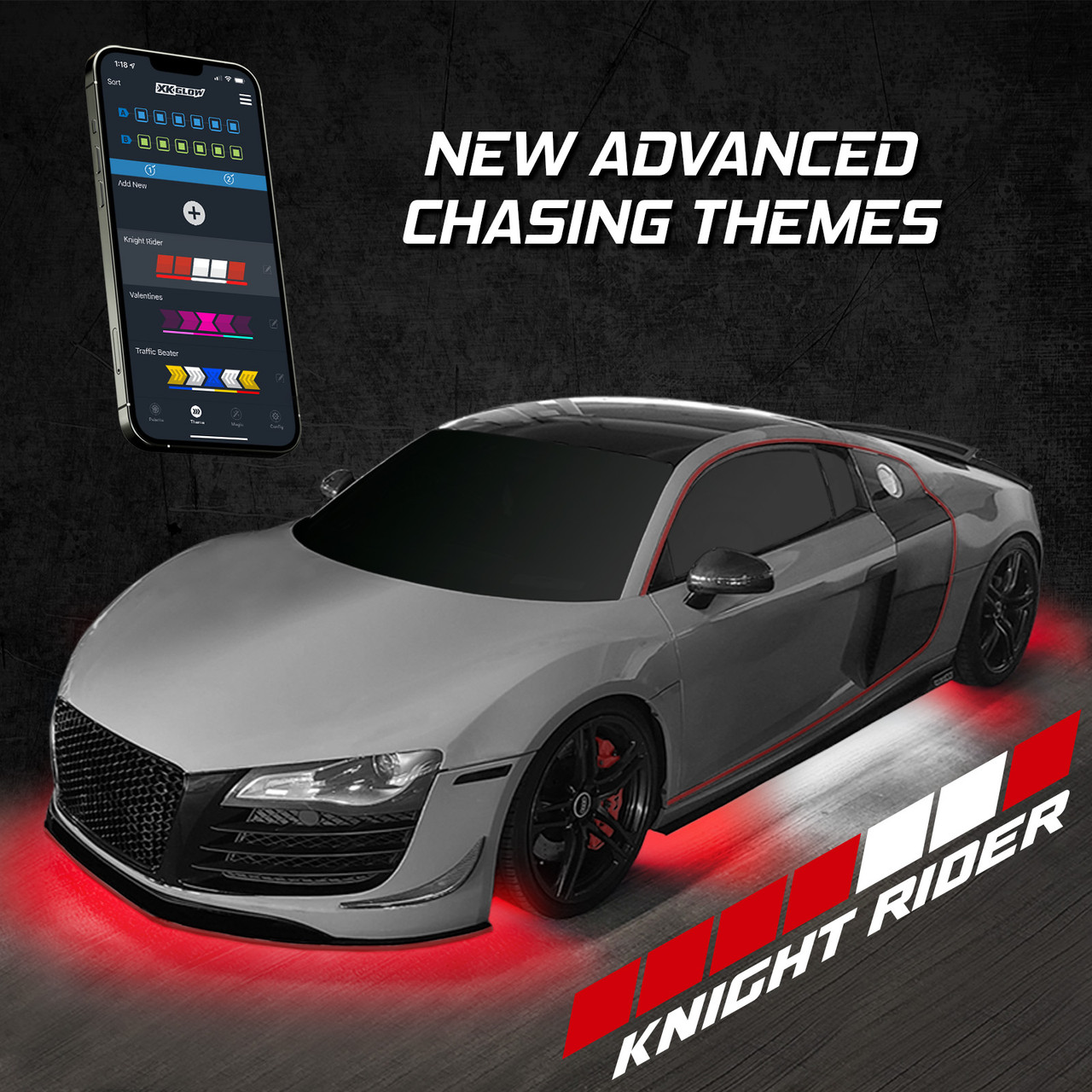 XKalpha Underglow Light Kit w/ RGBW Color Chasing XKGLOW