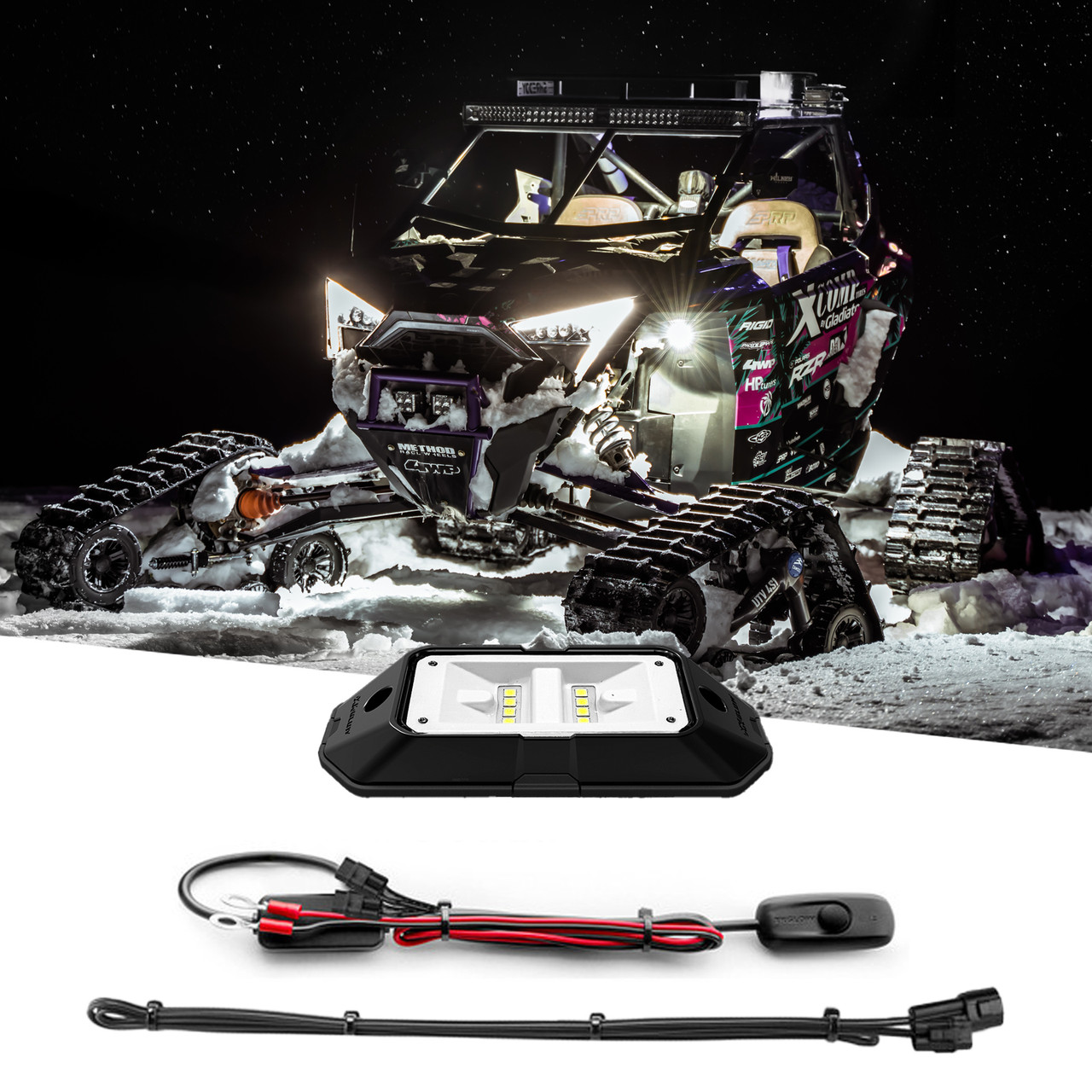 Pure White UTV Rock Light Kit