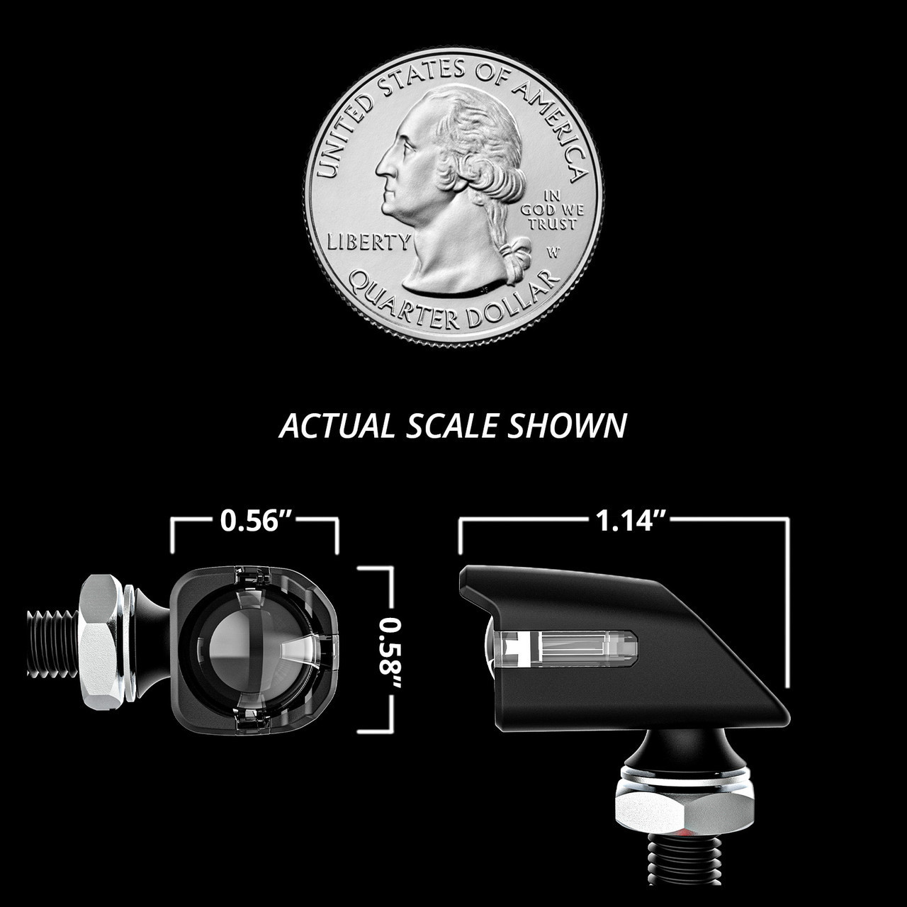 Front Mini Turnz LED Turn Signals for Motorcycles, UTVs & ATVs