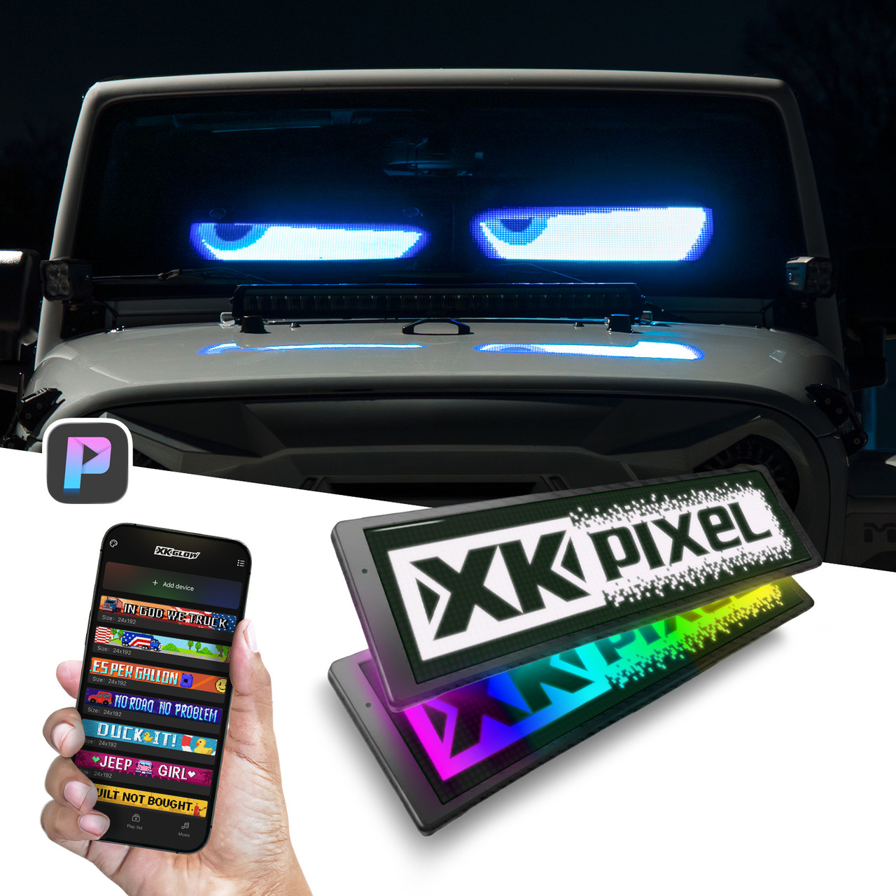 XKPixel Windshield Dual LED Screen Kit by XKGLOW