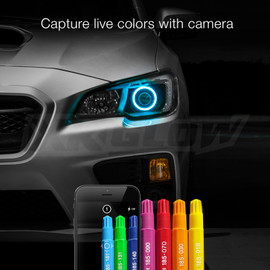 Capture live colors with Camera using XKchrome app to display color onto halo.