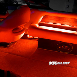 2 million color boat kit providing accent light to seating of boat