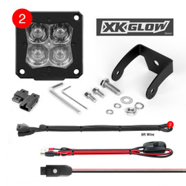 2pc Flush Mount C3 SAE Cube Light Kit| XKchrome Smartphone App