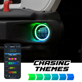 XKmax 4" LED Fog light Kit for Jeep JK, JL & JT | RGB Chasing Halo & App Control