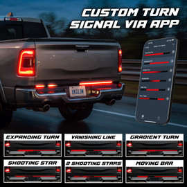 XKdrive App-Controlled Truck Tailgate LED Light Bar w/ Sequential Turn Signal, Startup Animation + Show Mode