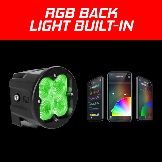 2pc Fog Light Mount C3 SAE Cube Light Kit | XKchrome Smartphone App
