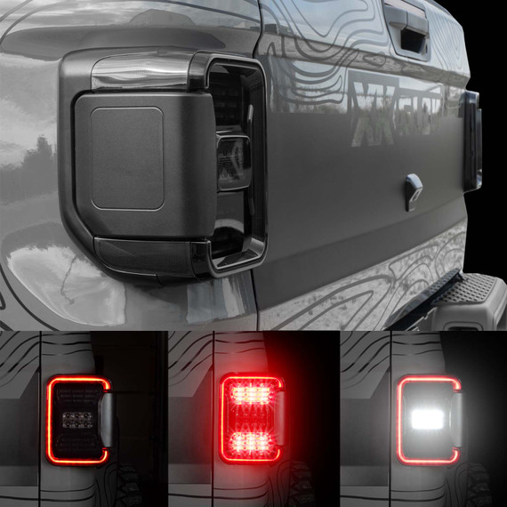 LED Smoked Lens Tail Light Kit for Jeep Gladiator JT with Brake