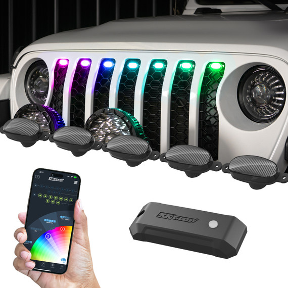 XKmax RGBW Pre-Runner Style Grill Light Kit | Color Chasing | App-controlled