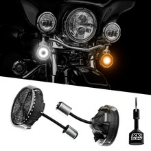 Front MotoTurnz Pro Series LED Turn Signal Inserts for Harley Davidson Motorcycle
