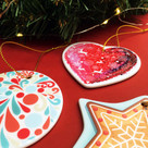 Custom printed ceramic ornaments, round, heart and star shaped Custom printed ceramic ornaments, round, heart and star shaped