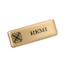76 x 26mm Name Badge, Name Tag. Brushed Gold