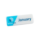 76 x 26mm Name Badge, Name Tag with Resin Dome. Gloss White 76 x 26mm Name Badge, Name Tag with Resin Dome. Gloss White