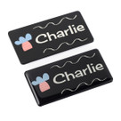 76 x 38mm Name Badge, Name Tag with Resin Dome and without