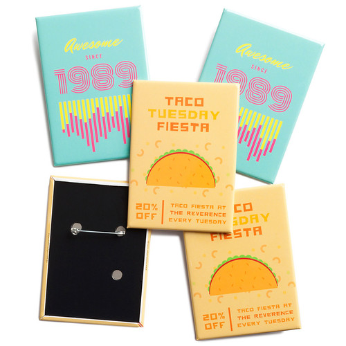 Custom Made 65mm x 90mm Badges Rectangle