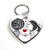 Custom Printed 50mm Heart Shaped Key Ring