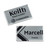 76 x 38mm Name Badge, Name Tag with Resin Dome. Brushed Silver