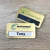 Reusable Name Badge with paper name insert 72 x 38mm Brushed Gold