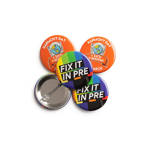 Custom 38 mm round badges, Free delivery