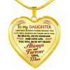 [Customized] Message Necklace: To My Daughter Forever Love from Mom Heart Pedant Necklace|Best gift for Daughters|Gifteland