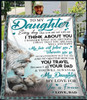 [Customized] To my Daughter from Dad My Love for you is forever|Cozy Premium Fleece Sherpa Woven Blanket| Best gift for Daughters