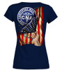 [Customized] Name CNA NURSE Back FLAG Short Sleeve T-shirt | For Men and Women | Gifteland