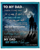 [Customized] To my Dad Love from Daughter| Cozy Premium Fleece Sherpa Woven Blanket